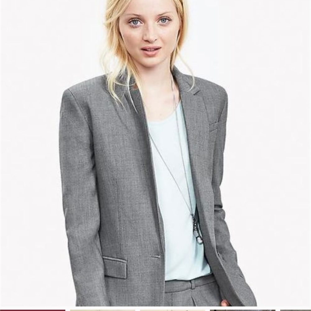BANANA REPUBLIC LIGHT GRAY ONE BUTTON BLAZER - Picture 1 of 4